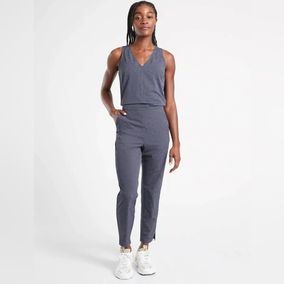 Athleta Pants - Athleta Brooklyn Textured Jumpsuit Medieval Violet animal print jacquard